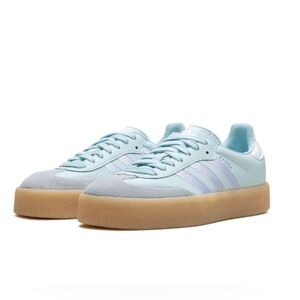 NWT & Box Adidas Sambae "Almost Blue/Silver/Metallic/Gum" Sneakers